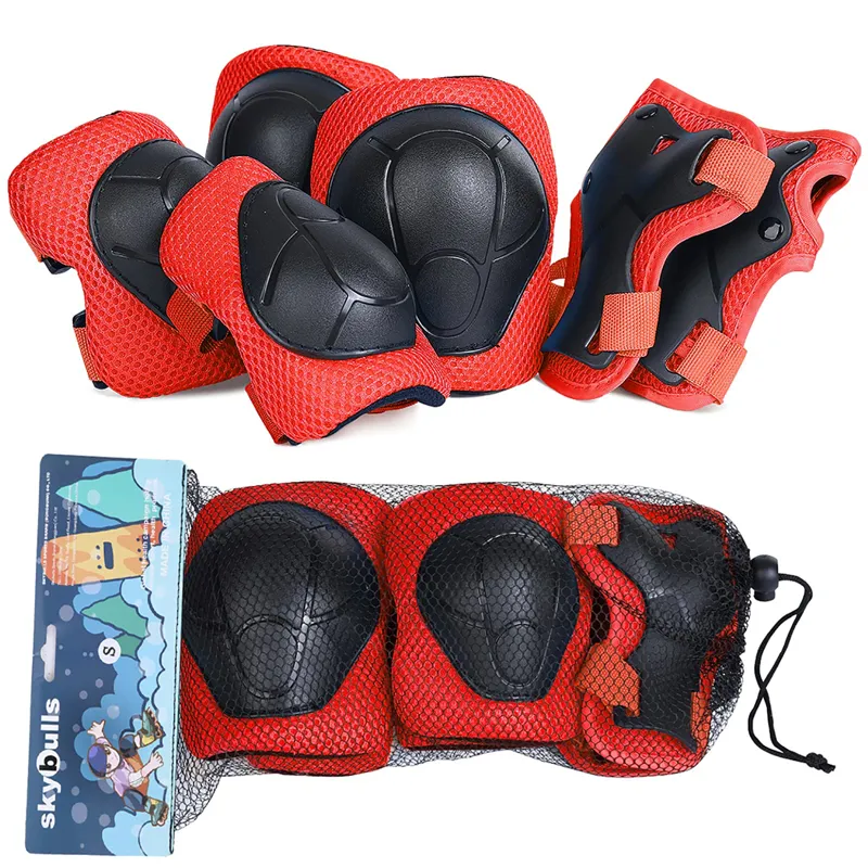 Skybulls Skate Knee Elbow and Wrist Pads Red-1